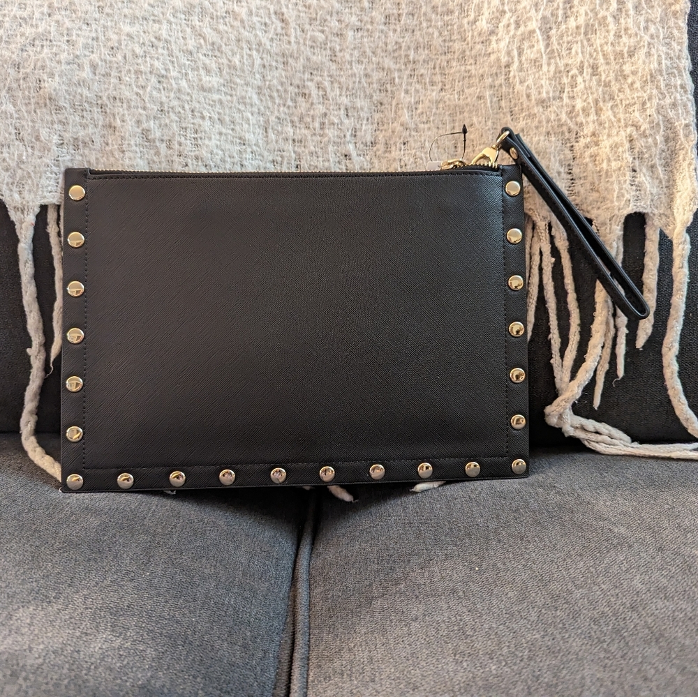 White House Black Market Wristlet/Clutch, Black and Pink - Picture 2 of 9